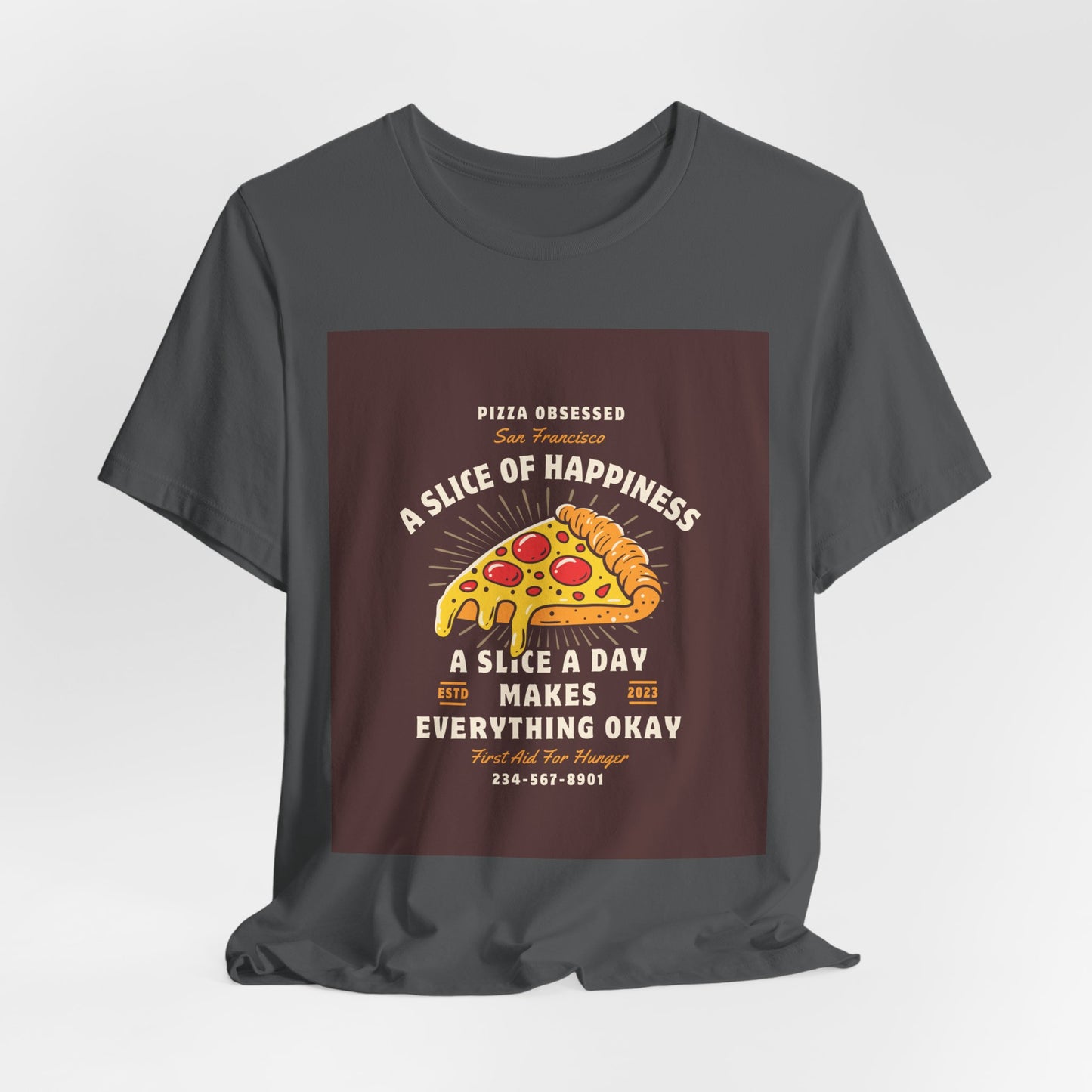 Pizza Lover's Happiness Tee, Fun Unisex T-Shirt, Casual Wear, Gift for Foodies, Pizza Party Attire, Comfortable Daily Shirt