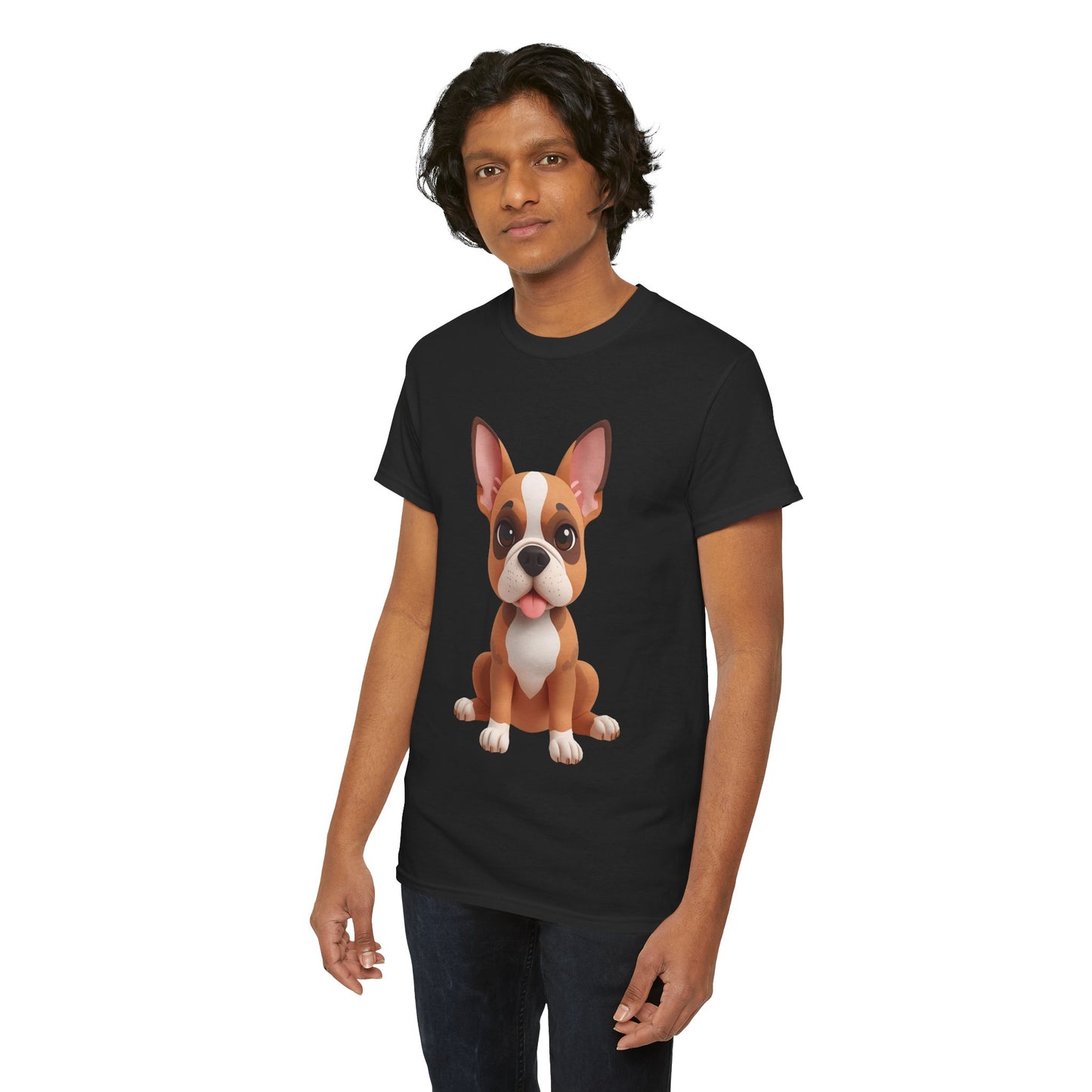 Cute 3D French Bulldog T-Shirt Unisex Heavy Cotton Tee, Dog Lover Gift