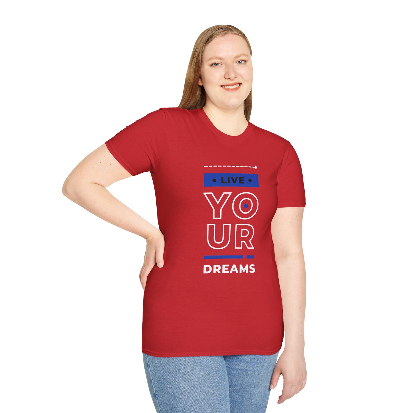 Live Your Dreams Unisex Softstyle T-Shirt, Inspirational Tee, Motivational Gift, Casual Wear, Daily Reminder, Empowerment Top
