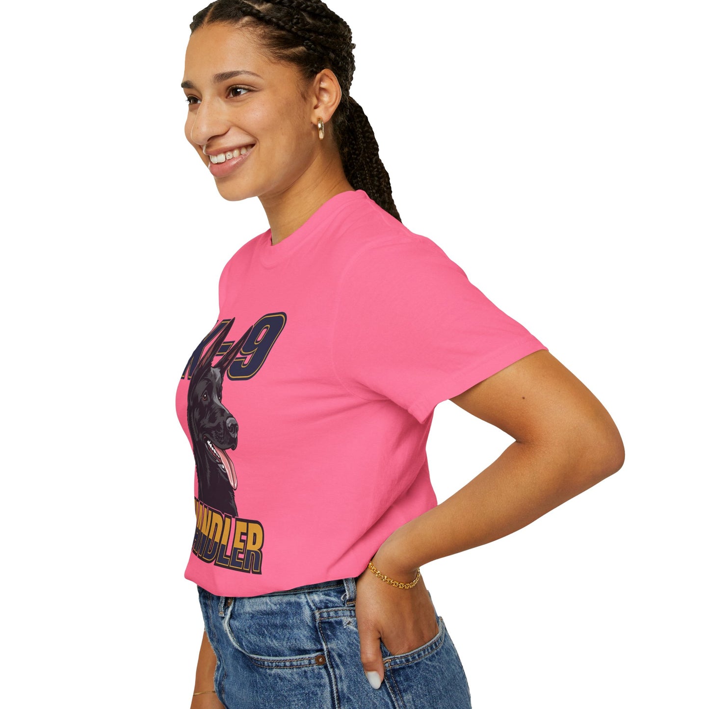 Black German Shepherd K-9 Handler T-Shirt, Garment-Dyed Unisex Tee for Dog Lovers