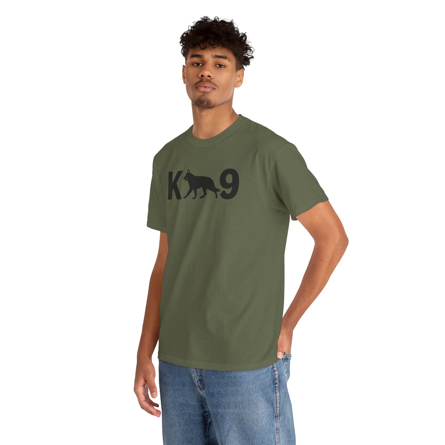 Black German Shepherd K9 Unisex Heavy Cotton Tee - Perfect for Dog Lovers, Pet Owners