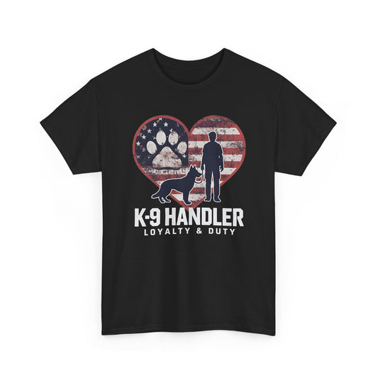 K-9 Handler Heart Tee | Loyalty & Duty T-Shirt | Dog Lover Gift, Police Support Shirt