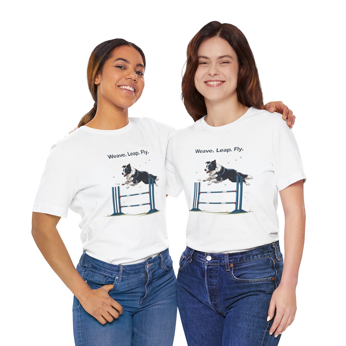 Dog Agility Spirit T-Shirt, Weave Leap Fly Tee, Gifts for Dog Lovers, Pet Enthusiasts, Animal Lovers T-Shirt, Casual Wear, Dog Show Gear