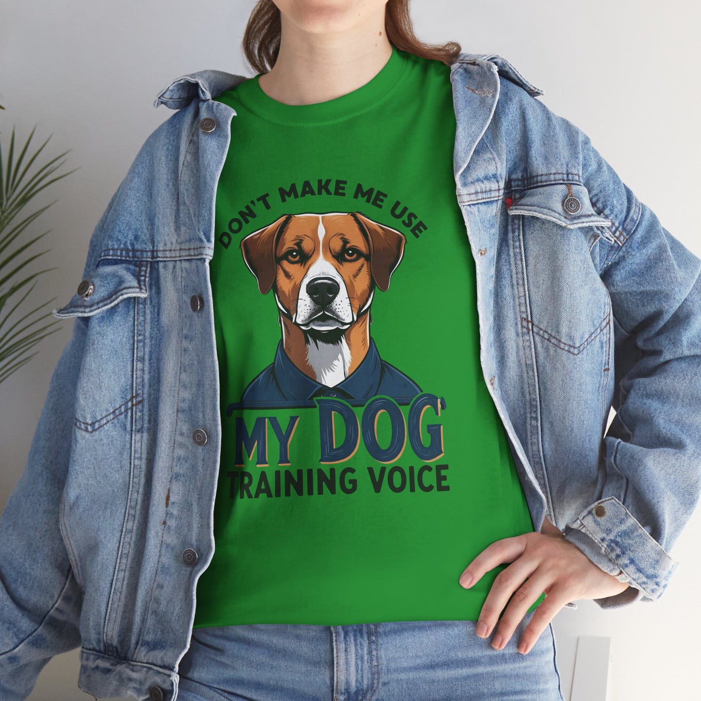 Dog Training T-Shirt - Don't Make Me Use My Dog Training Voice | Perfect Gift for Dog Owners, Casual Wear, Funny Dog Humor Shirt, Pet Training Apparel