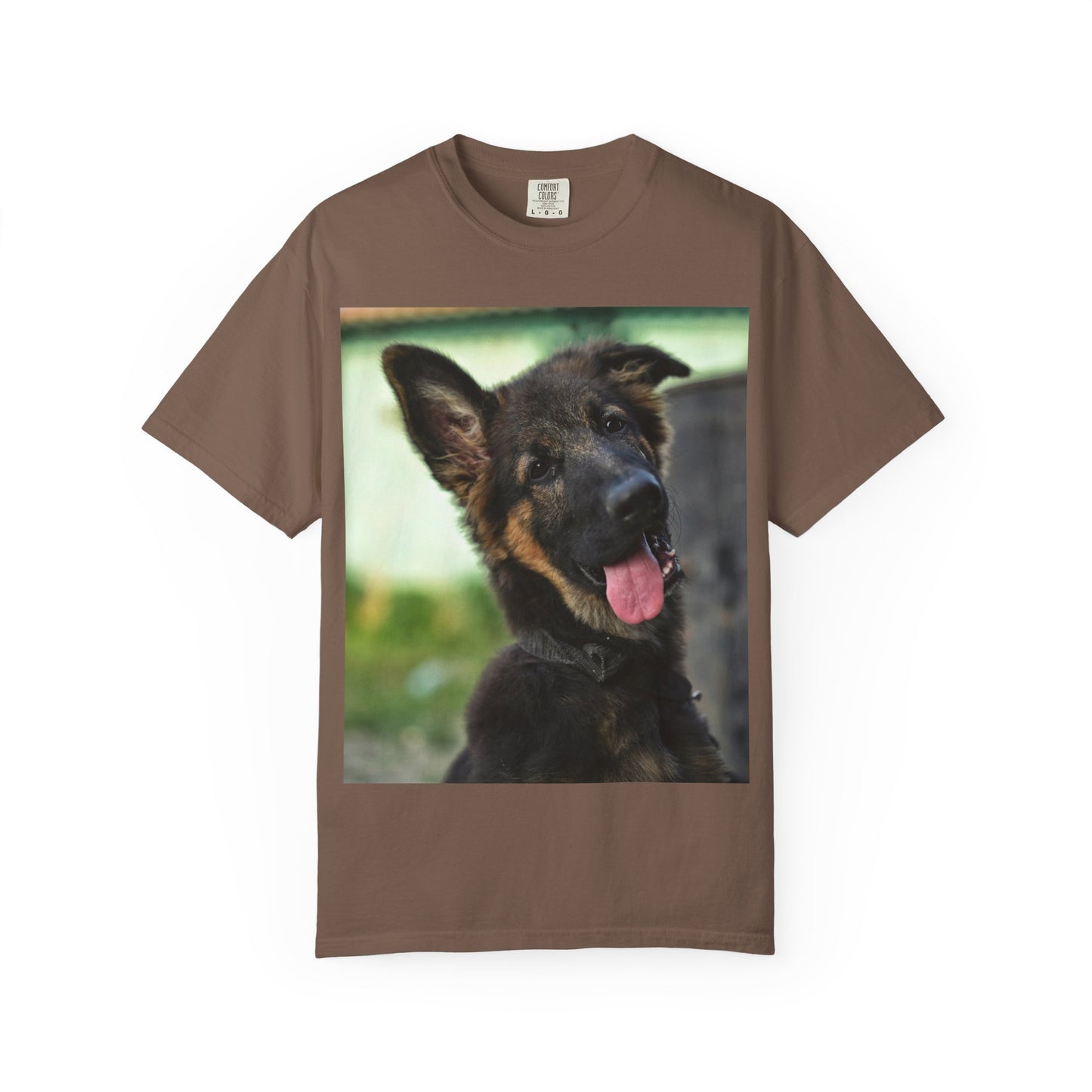 Happy Dog Graphic Unisex T-Shirt Featuring Cute German Shepherd Puppy