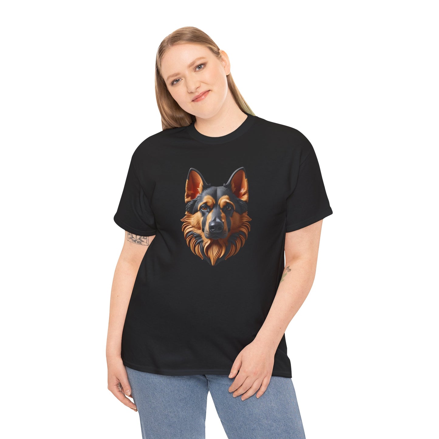 German Shepherd Lover Tee With 3D Design, Unisex Cotton Shirt, Dog T-Shirt, Pet Lovers Gift, Animal Enthusiast Apparel