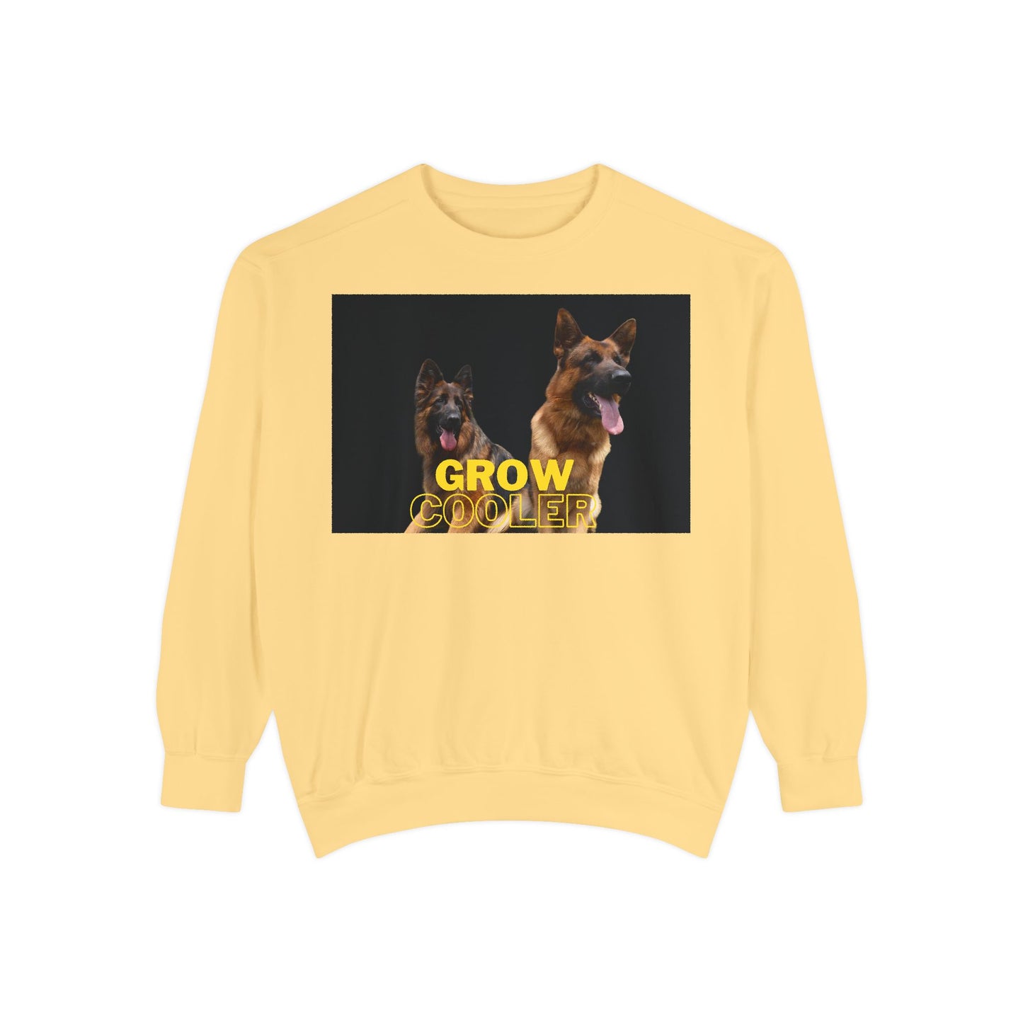 Unisex Dog Lover Sweatshirt With Two German Shepherds and Caption Grow Cooler