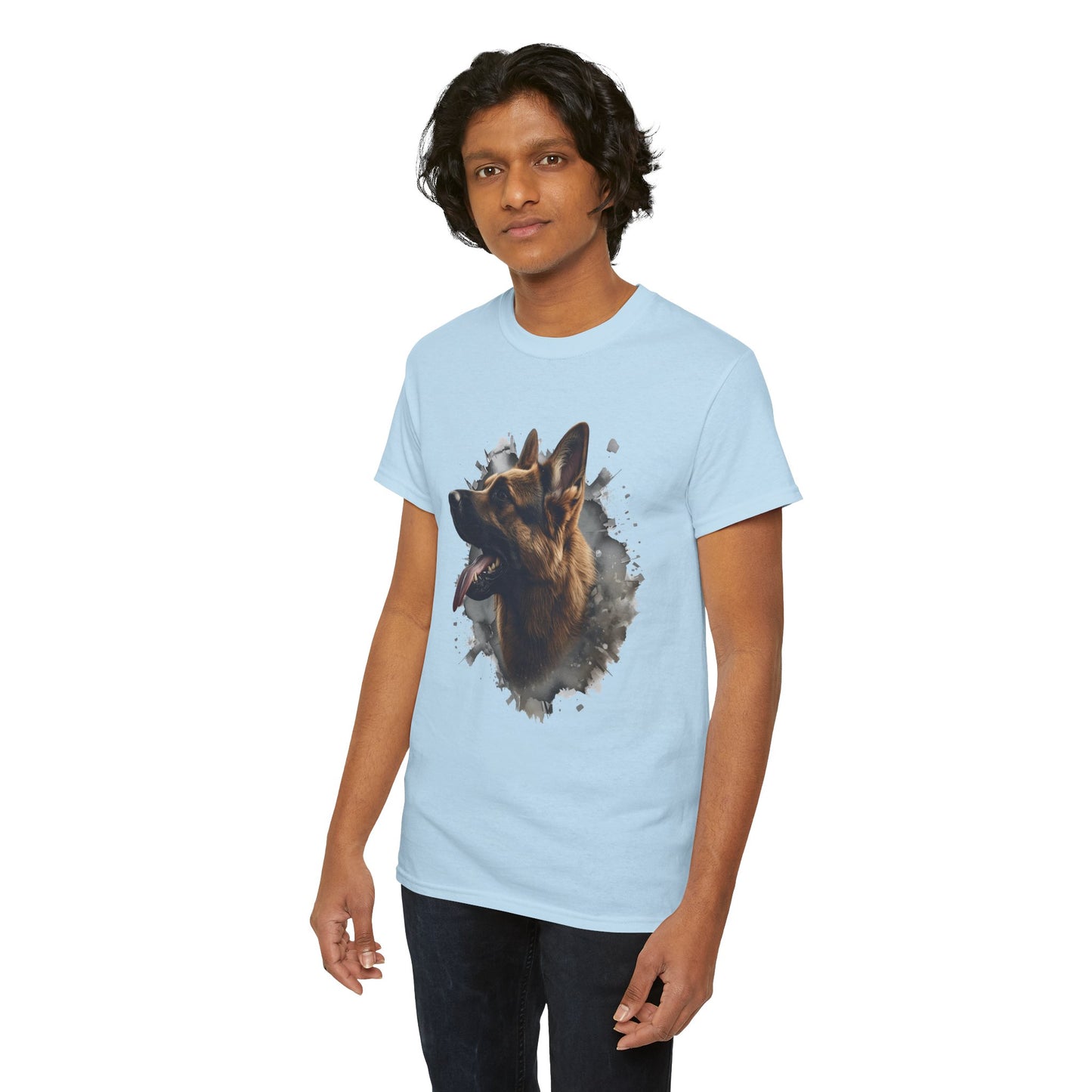 German Shepherd Lover Tee With 3D Design, Unisex Cotton Shirt, Dog T-Shirt, Pet Lovers Gift, Animal Enthusiast Apparel
