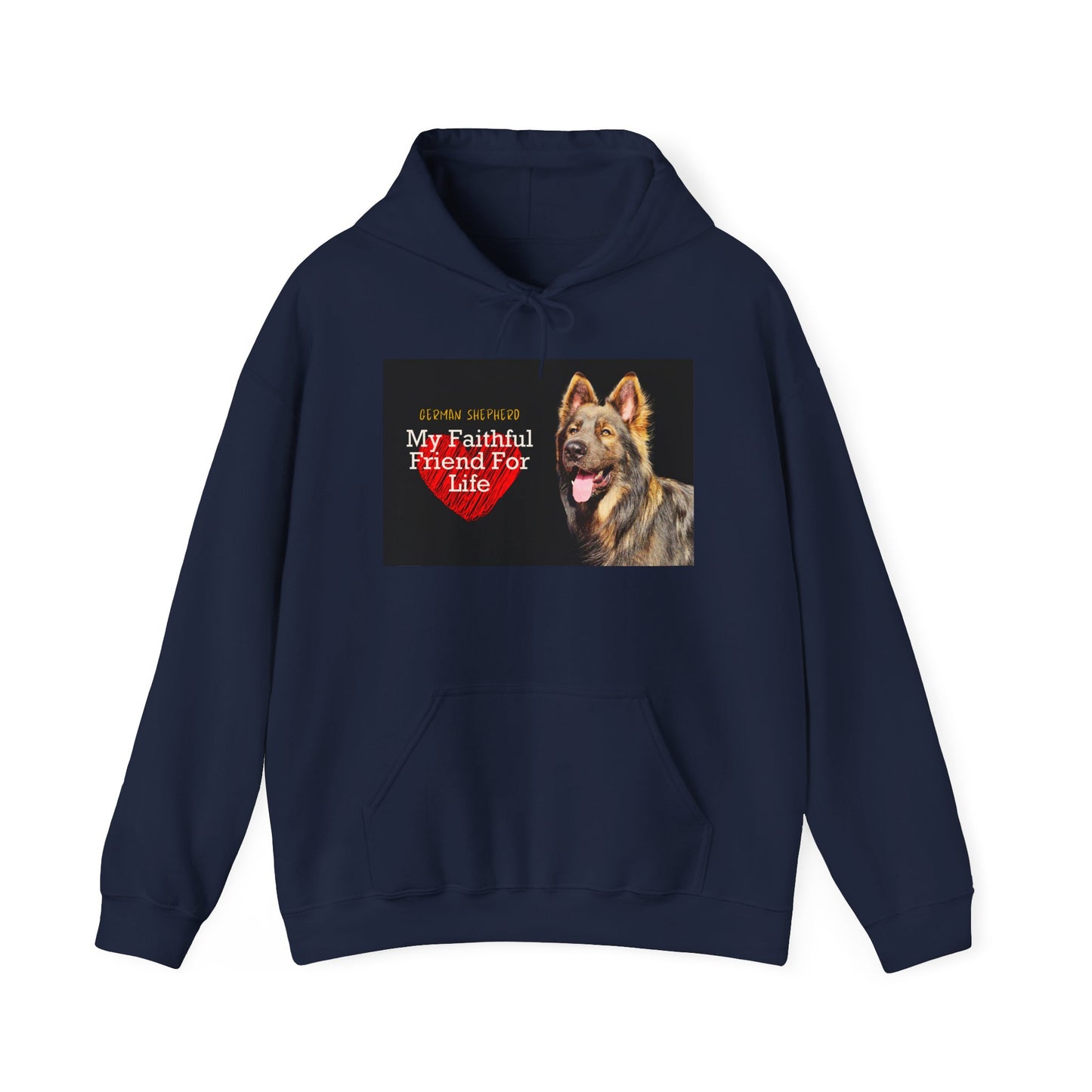 Unisex Dog Lover Hoodie With Old-fashioned German Shepherd and Quote My Faithful Friend For Life
