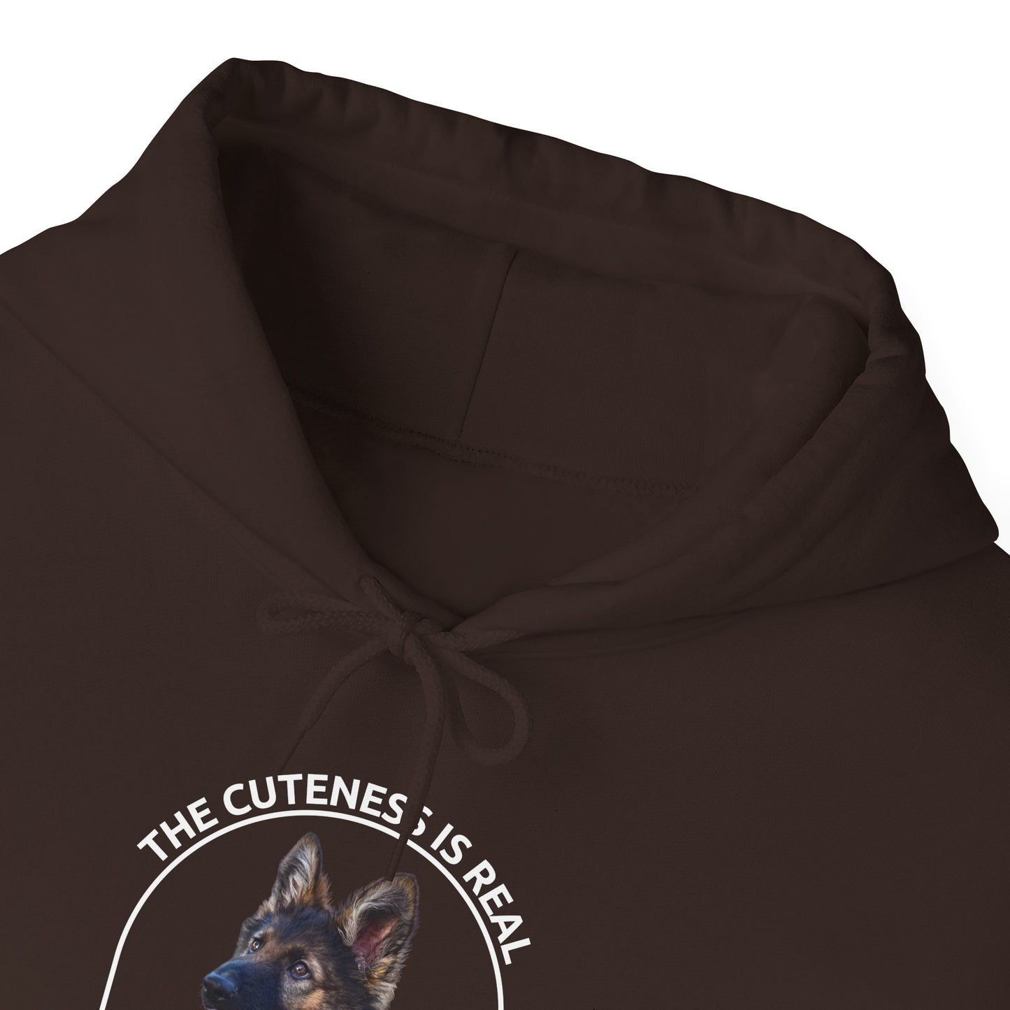 Unisex Dog Lover Hoodie With Cute German Shepherd Puppy and Caption The Cuteness Is Real