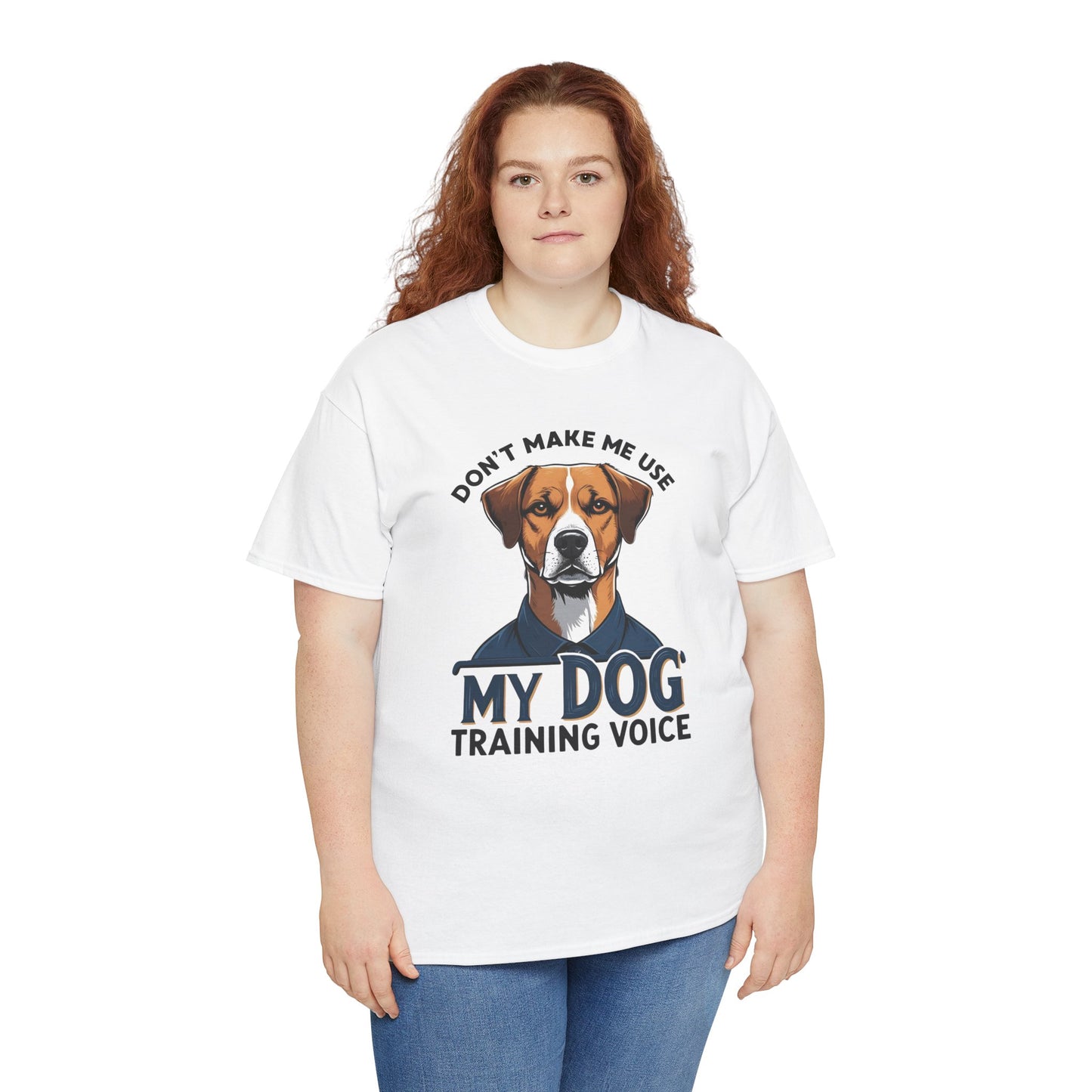 Dog Training T-Shirt - Don't Make Me Use My Dog Training Voice | Perfect Gift for Dog Owners, Casual Wear, Funny Dog Humor Shirt, Pet Training Apparel