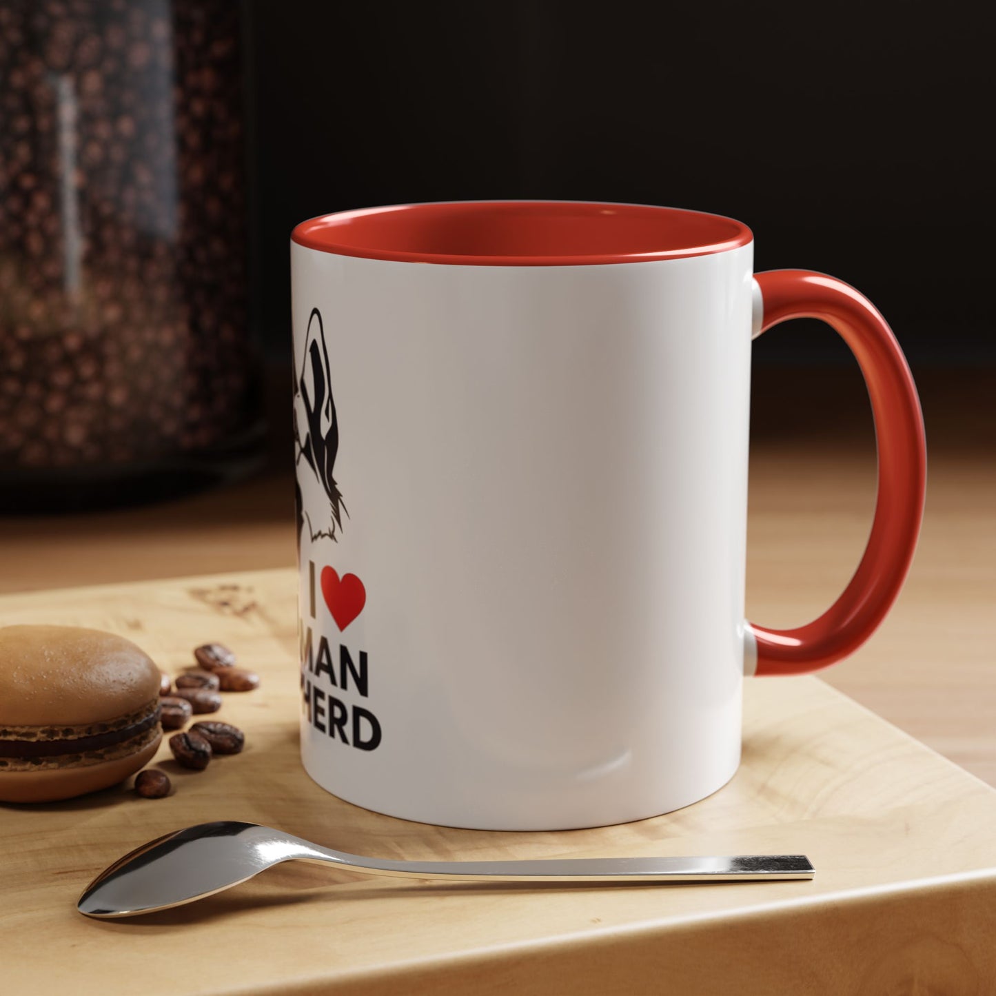 I Love German Shepherd Accent Coffee Mug - Perfect Gift for Dog Lovers, Pet Enthusiasts, Birthday, Home Decor