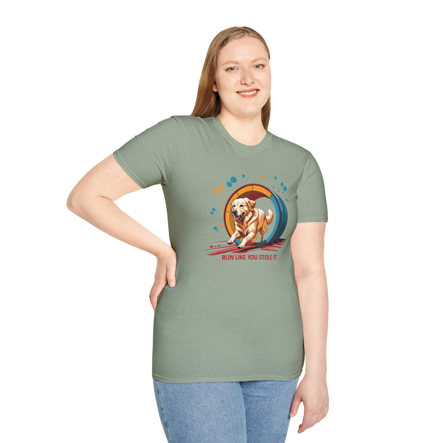 Dog Agility T-Shirt - Run Like You Stole It, Perfect for Dog Trainers, Summer Outfits, Fun Casual Wear