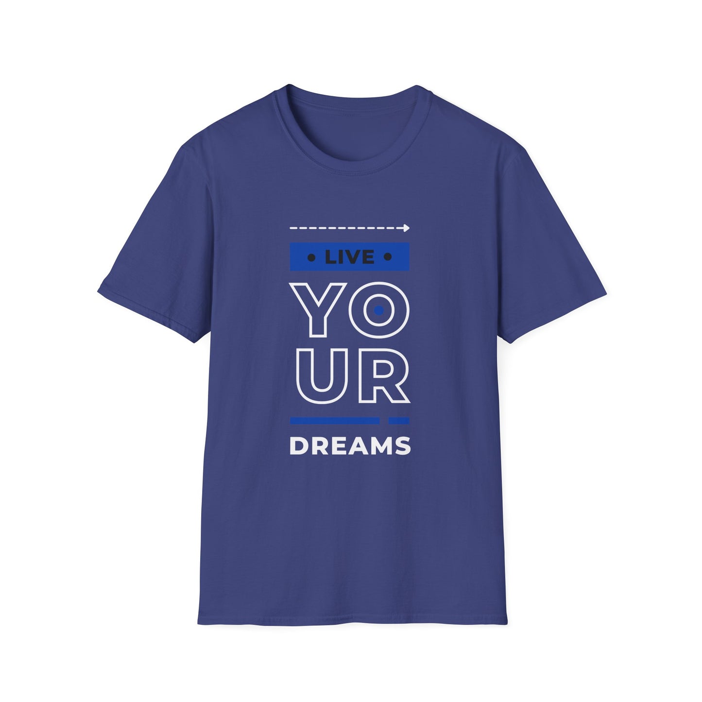 Live Your Dreams Unisex Softstyle T-Shirt, Inspirational Tee, Motivational Gift, Casual Wear, Daily Reminder, Empowerment Top