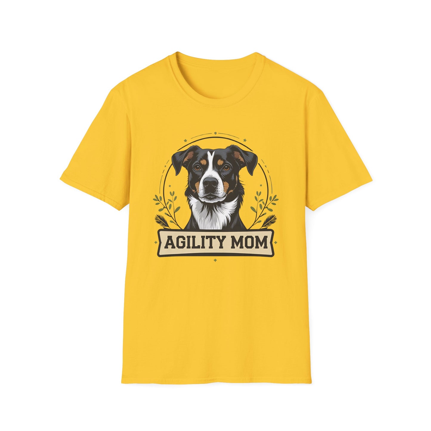 Agility Mom Unisex Softstyle T-Shirt | Perfect Gift for Dog Lovers, Pet Moms, Agility Enthusiasts, Women’s Dog Apparel, Casual Wear