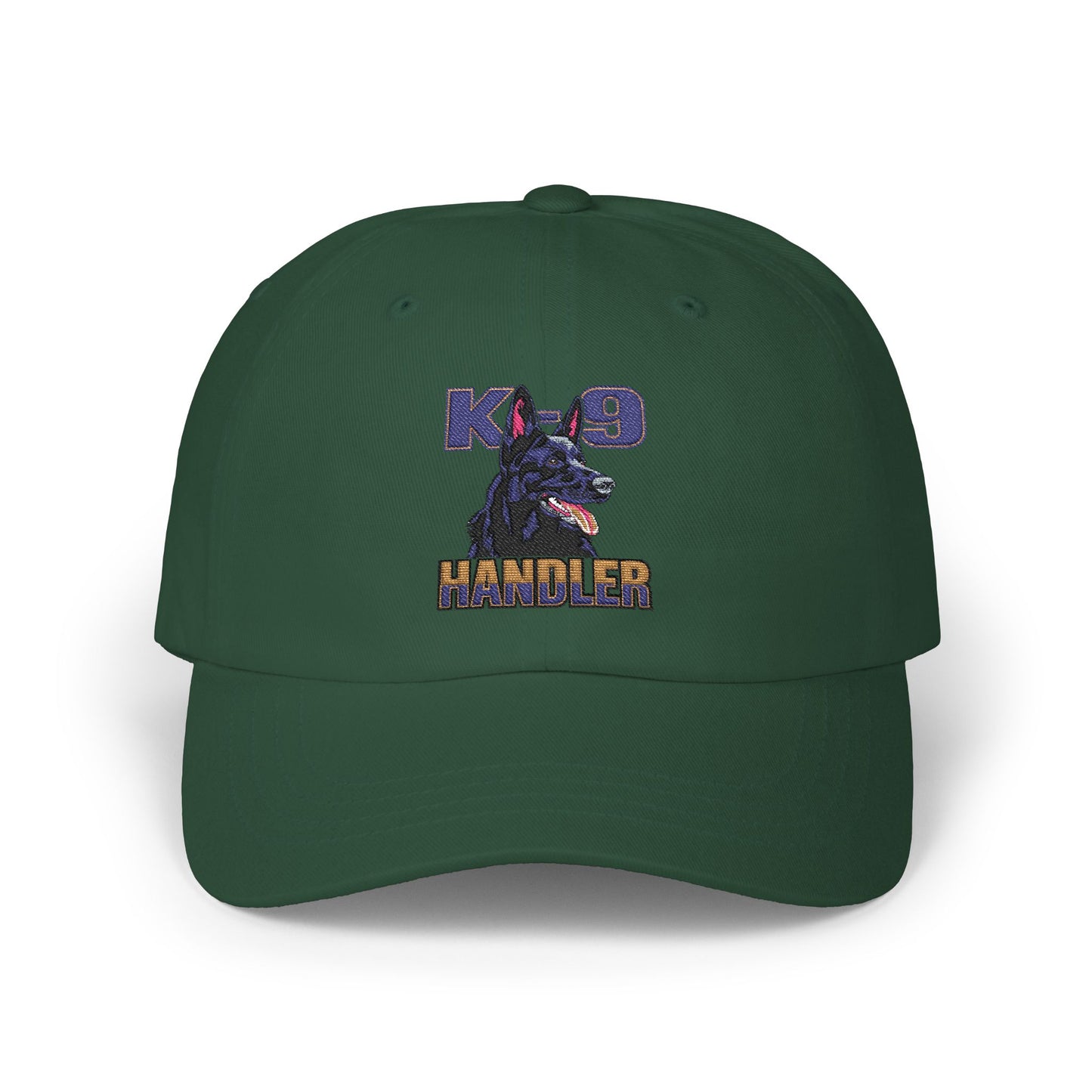 Embroidered K9 Handler Classic Dad Cap - Featuring a Black German Shepherd, Adjustable Cap for Pet Owners, Outdoor Hat