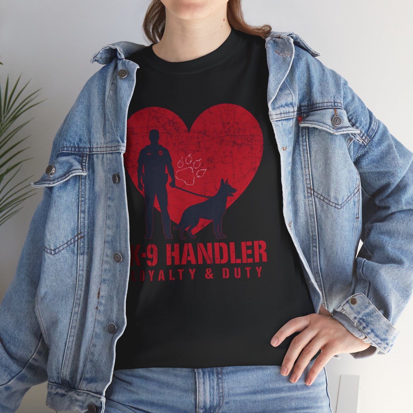 K-9 Handler Heavy Cotton Tee - Loyalty & Duty Shirt, Dog Lover Gift