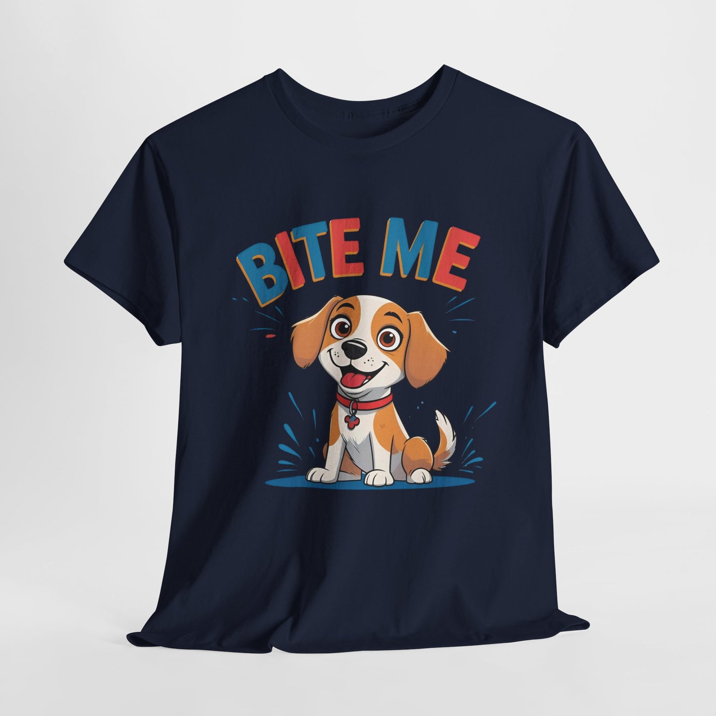 Playful Dog Lover Tee, Bite Me Unisex Cotton T-Shirt for Dog Trainers, Funny Gift for Dog Lovers, Cute Dog Apparel