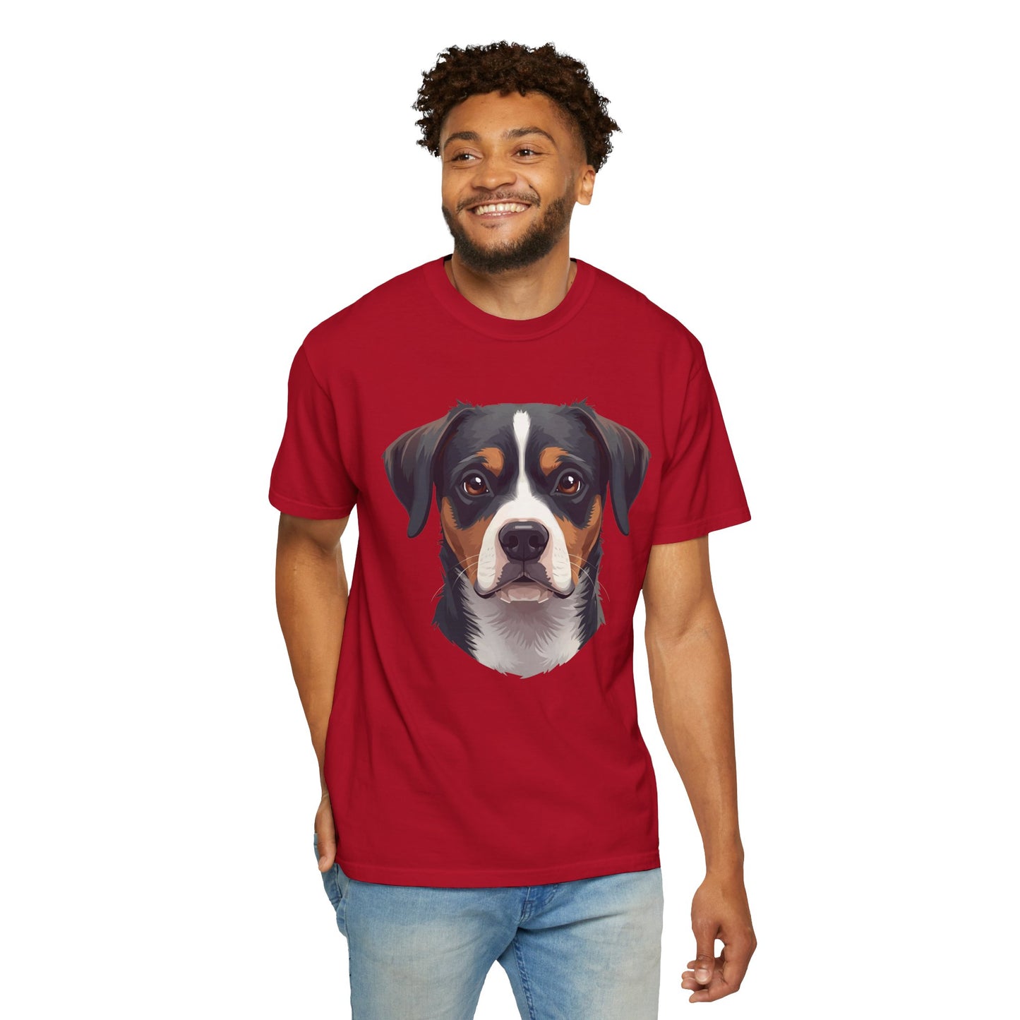 Unisex Tricolor Dog's 3D Design T-Shirt, Gift for Dog Owners, Animal Lover Apparel