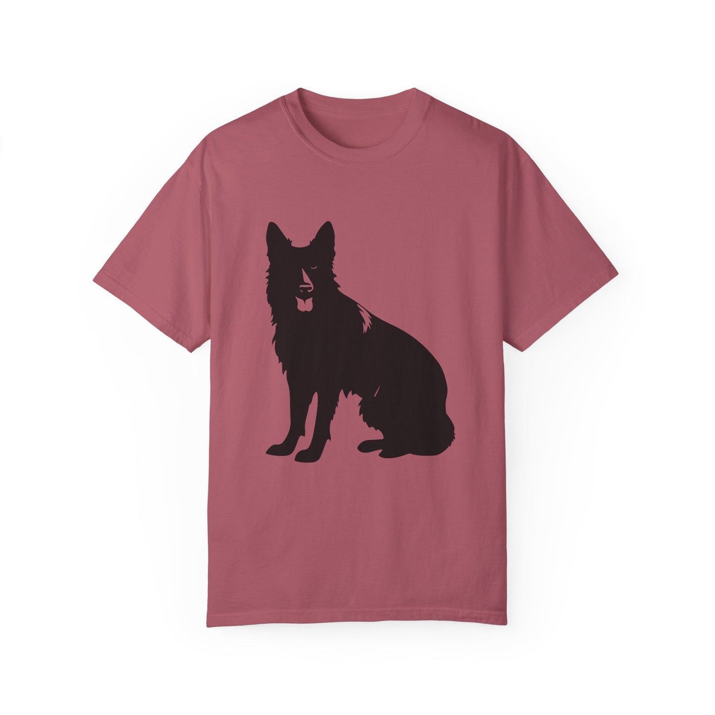 Unisex T-shirt With Graphic of Black German Shepherd Sloppy Sitting