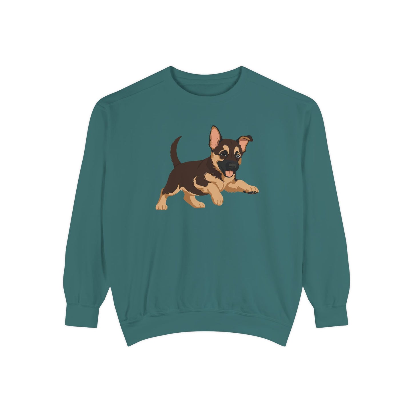 Unisex Dog Lover Sweatshirt With a Graphic of Cute Playing German Shepherd Puppy
