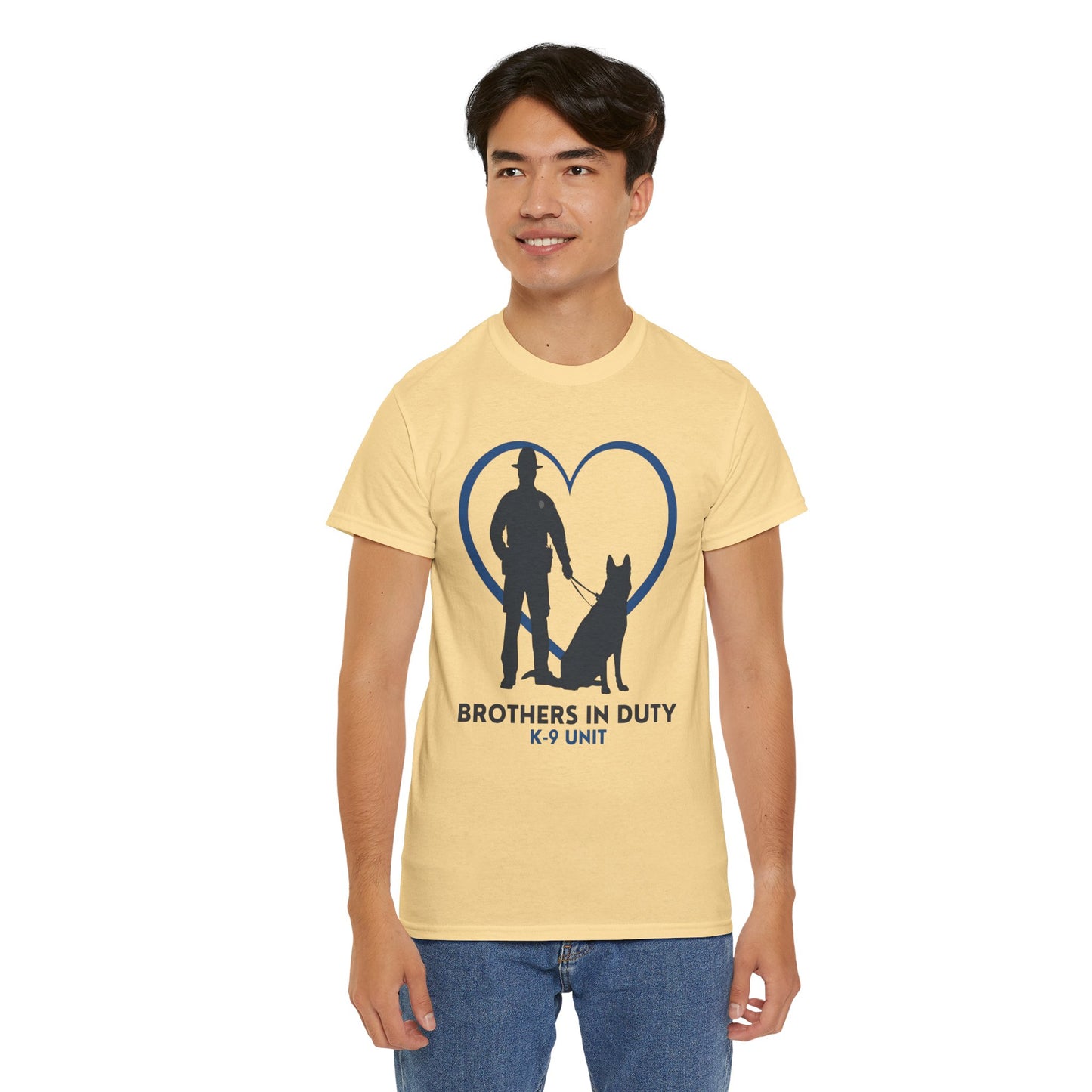 Heartfelt K-9 Unit Tee - Brothers In Duty | Police Officer Gift, Dog Lover Shirt, Law Enforcement Apparel