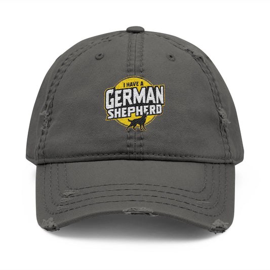 German Shepherd Distressed Dad Hat - Casual Embroidered Cap