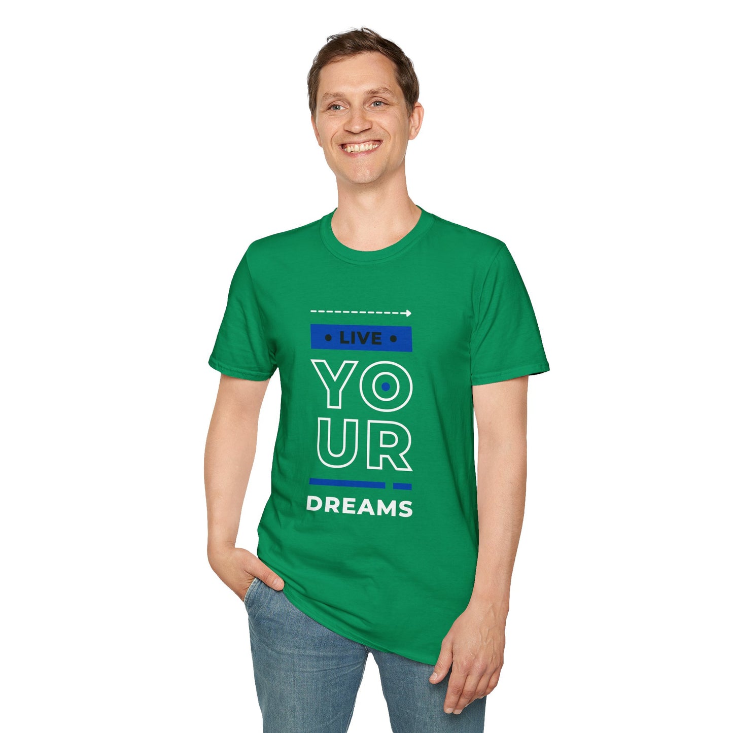 Live Your Dreams Unisex Softstyle T-Shirt, Inspirational Tee, Motivational Gift, Casual Wear, Daily Reminder, Empowerment Top
