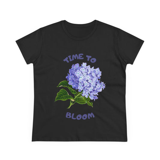Women's Floral Graphic Tee - Time to Bloom, Spring Shirt, Nature Lover Gift, Casual Wear, Birthday Present, Eco-Friendly Fashion