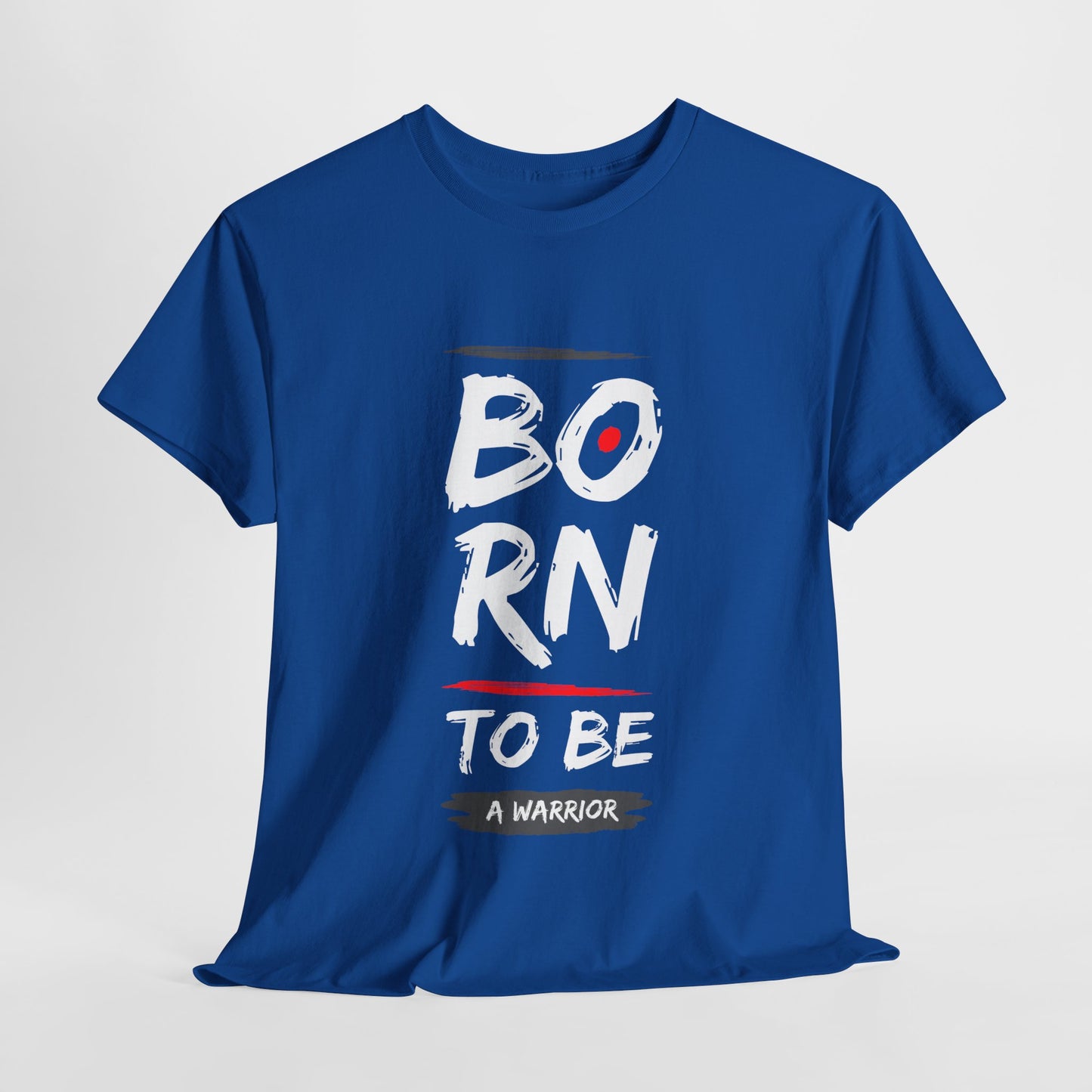 Born to Be a Warrior Unisex Heavy Cotton Tee, Inspirational Shirt for Veterans, Motivational Gift, Fitness Apparel, Casual Wear