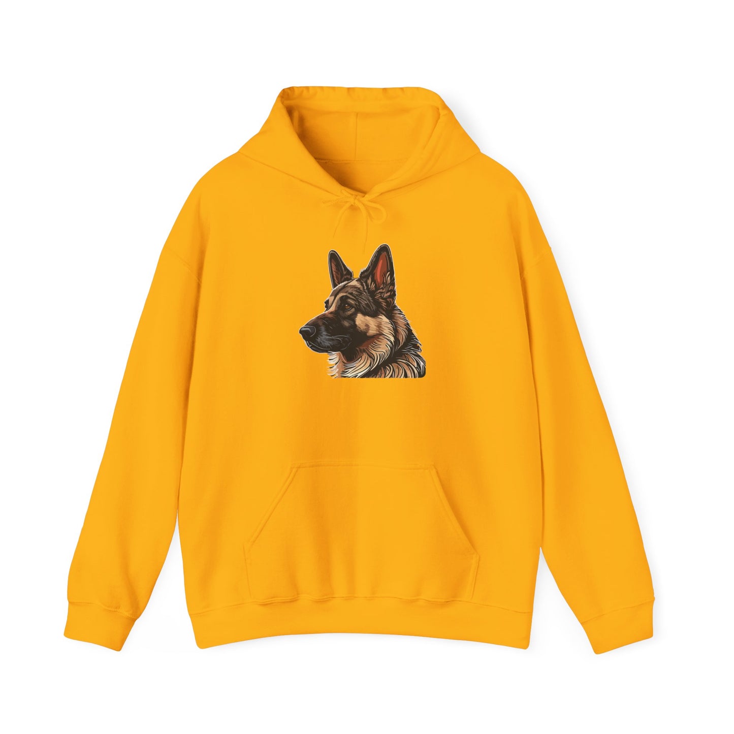 Unisex Dog Lover Hoodie With a Close Up Graphic of Black and Tan German Shepherd