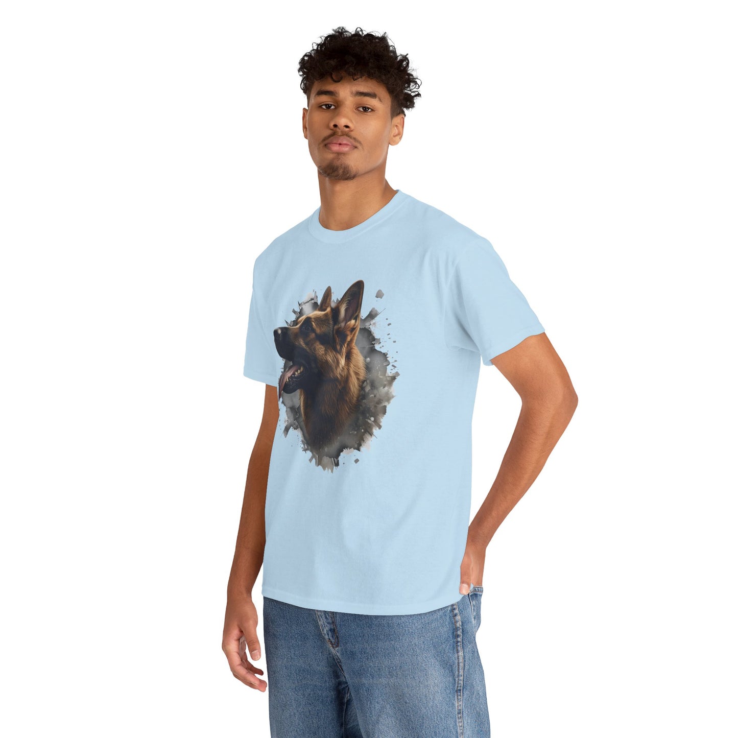 German Shepherd Lover Tee With 3D Design, Unisex Cotton Shirt, Dog T-Shirt, Pet Lovers Gift, Animal Enthusiast Apparel