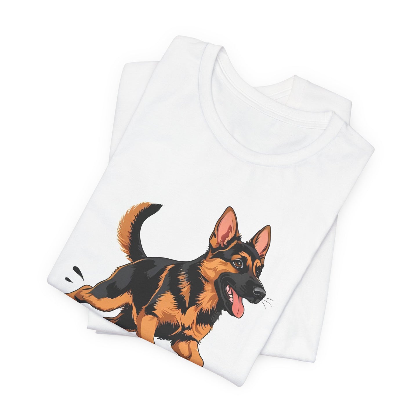 Playful German Shepherd Puppy Tee, Cute Dog Lover Gift, Pet Owner Shirt, Fun Animal Apparel, Unisex T-Shirt for Dog Enthusiasts