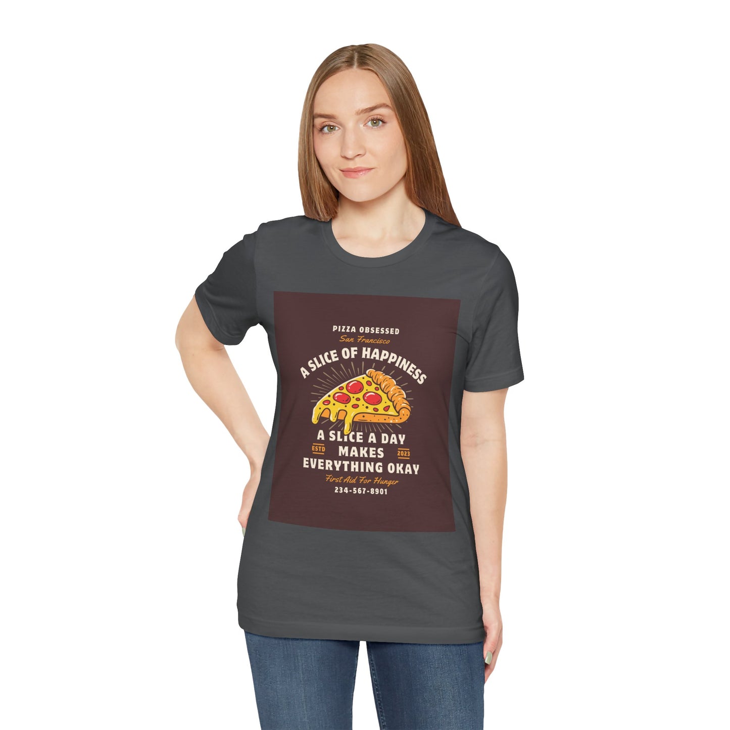Pizza Lover's Happiness Tee, Fun Unisex T-Shirt, Casual Wear, Gift for Foodies, Pizza Party Attire, Comfortable Daily Shirt