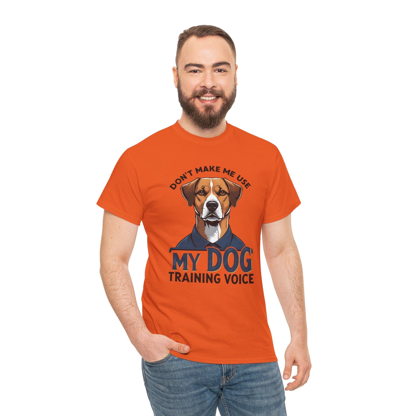Dog Training T-Shirt - Don't Make Me Use My Dog Training Voice | Perfect Gift for Dog Owners, Casual Wear, Funny Dog Humor Shirt, Pet Training Apparel