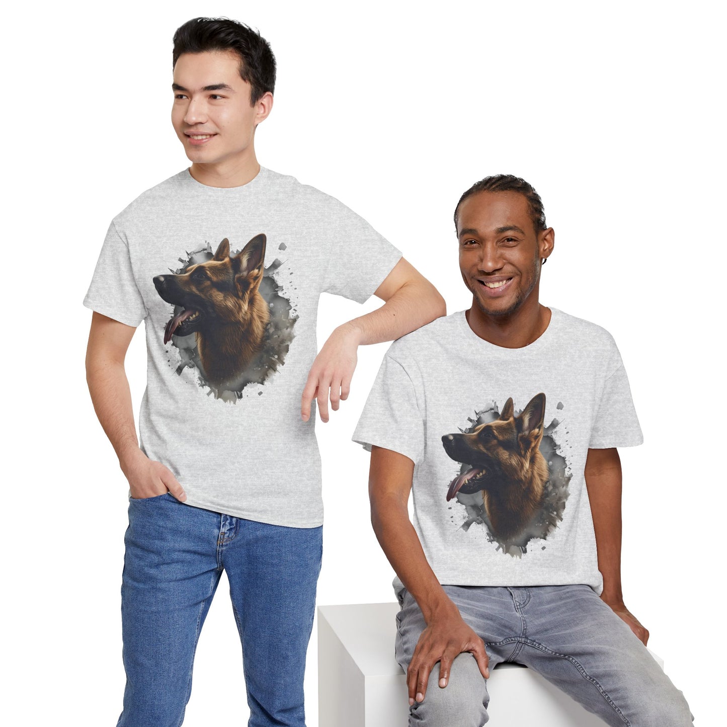 German Shepherd Lover Tee With 3D Design, Unisex Cotton Shirt, Dog T-Shirt, Pet Lovers Gift, Animal Enthusiast Apparel