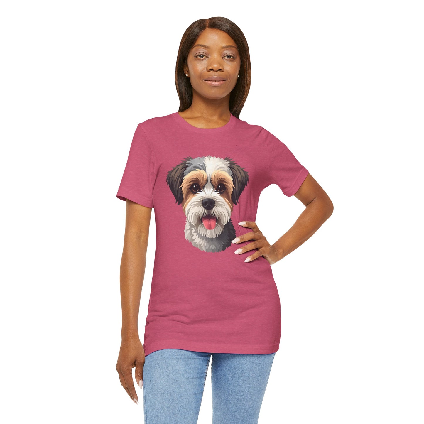 Unisex Dog Lover T-Shirt Featuring a 3D Design of Cute Fluffy Bichon Frise Mix | Gift for Dog Owners