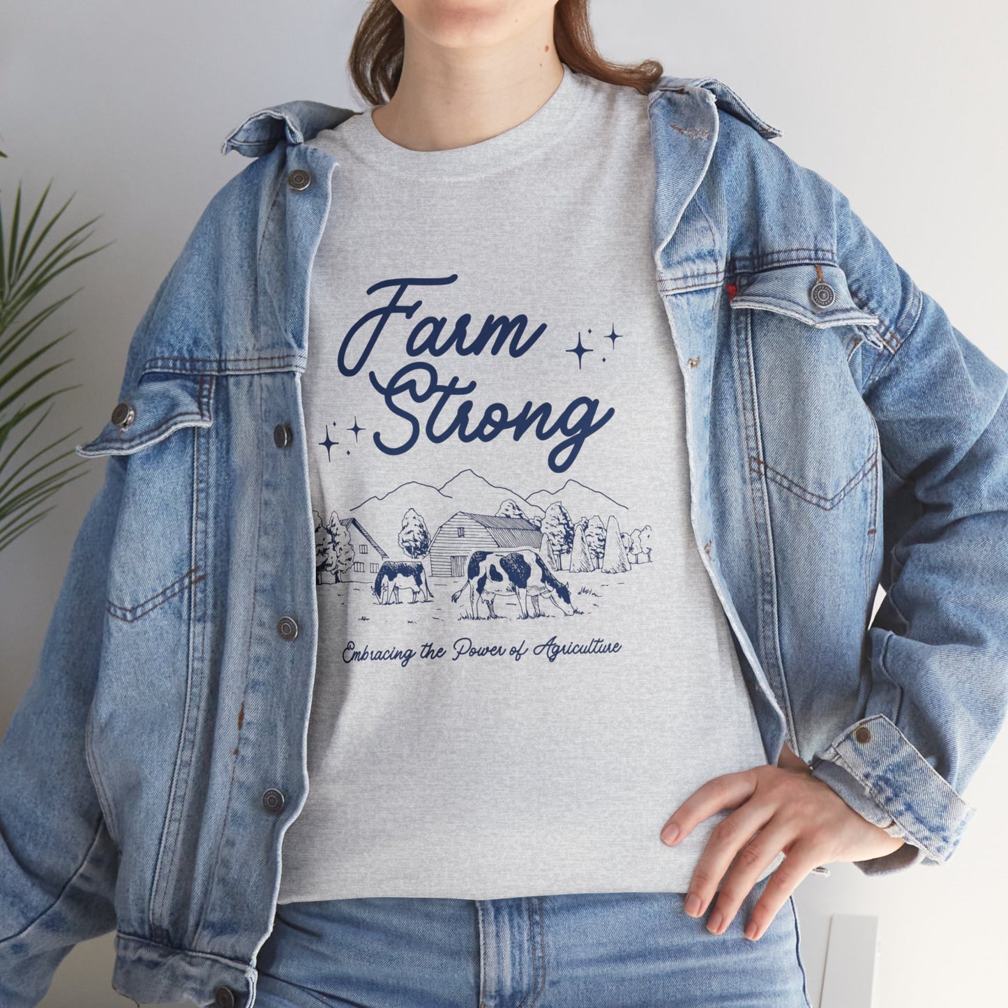 Farm Strong Unisex Cotton Tee - Embracing the Power of Agriculture, Motivational Shirt, Inspirational Tee