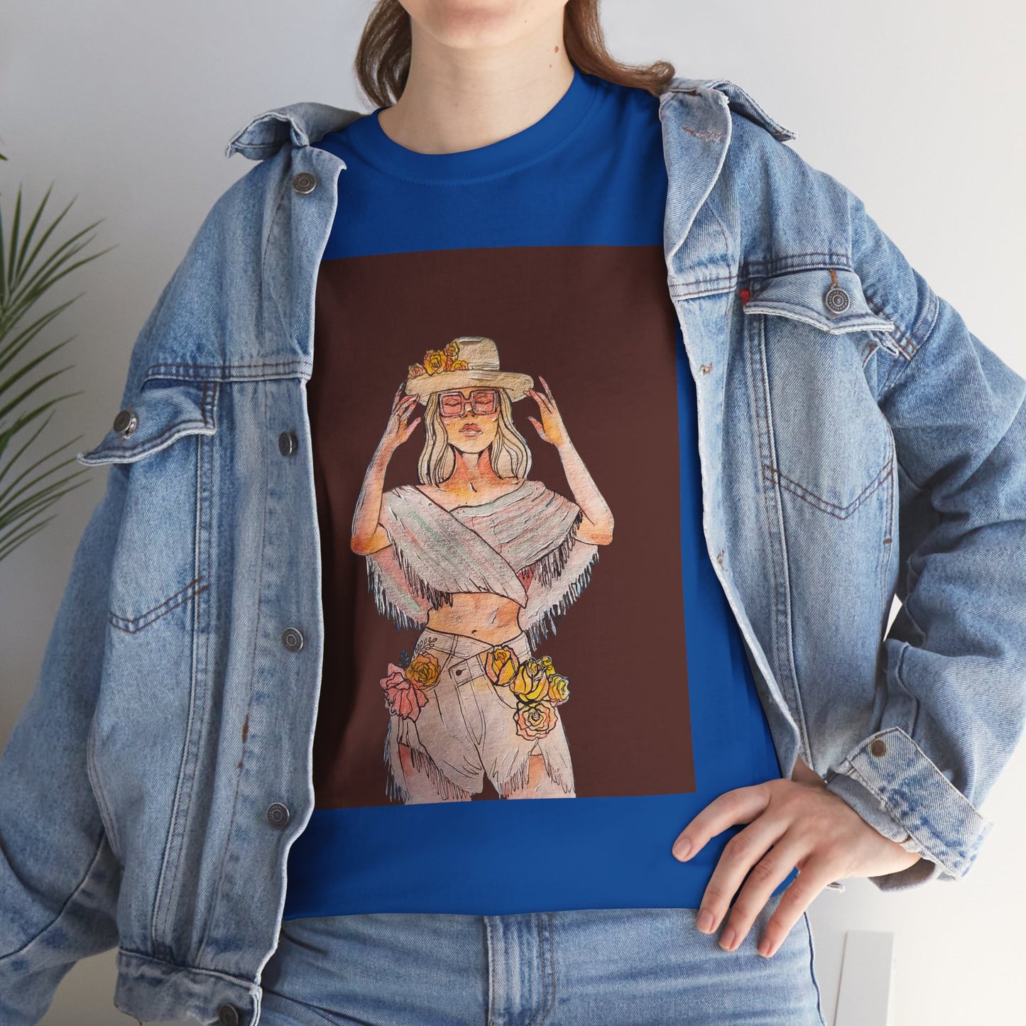 Bohemian Vibes Unisex Heavy Cotton Vintage Tee, Casual Wear, Summer Style Shirt, Gift for Her, Festival Outfit, Art-Inspired Apparel