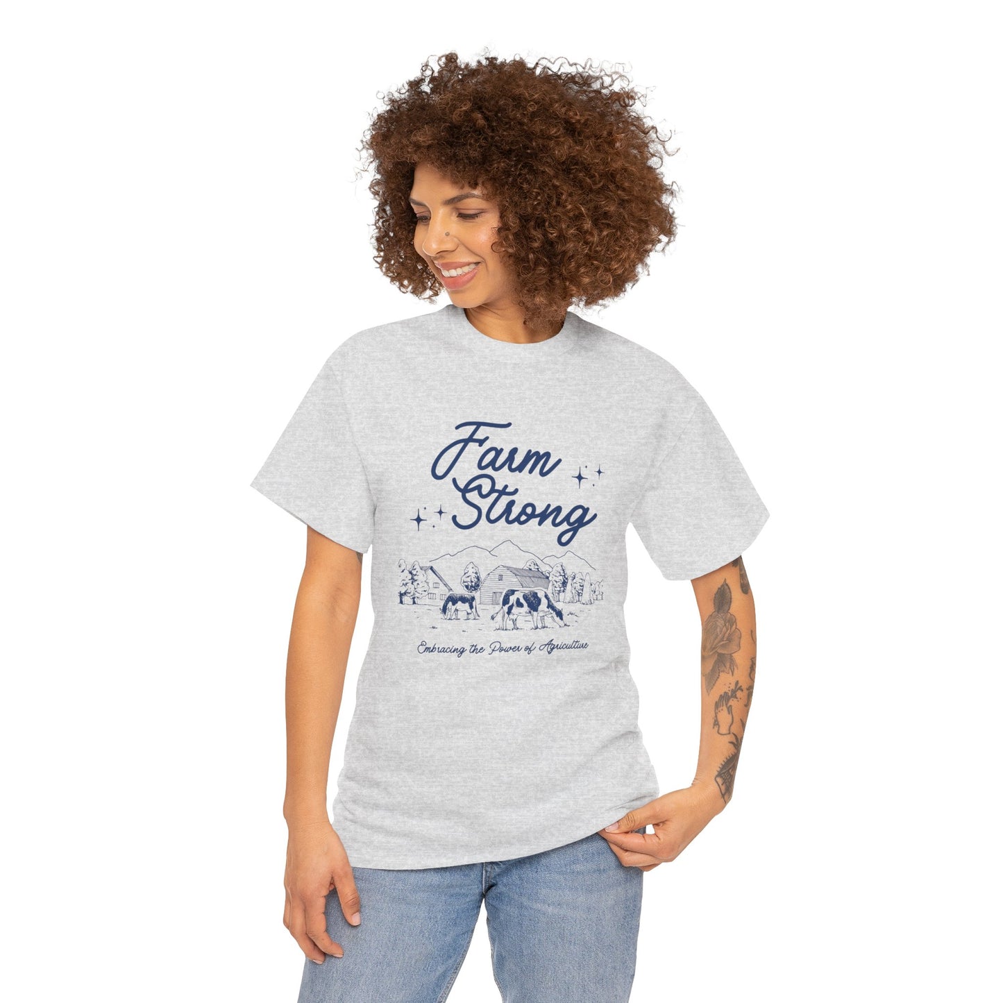 Farm Strong Unisex Cotton Tee - Embracing the Power of Agriculture, Motivational Shirt, Inspirational Tee