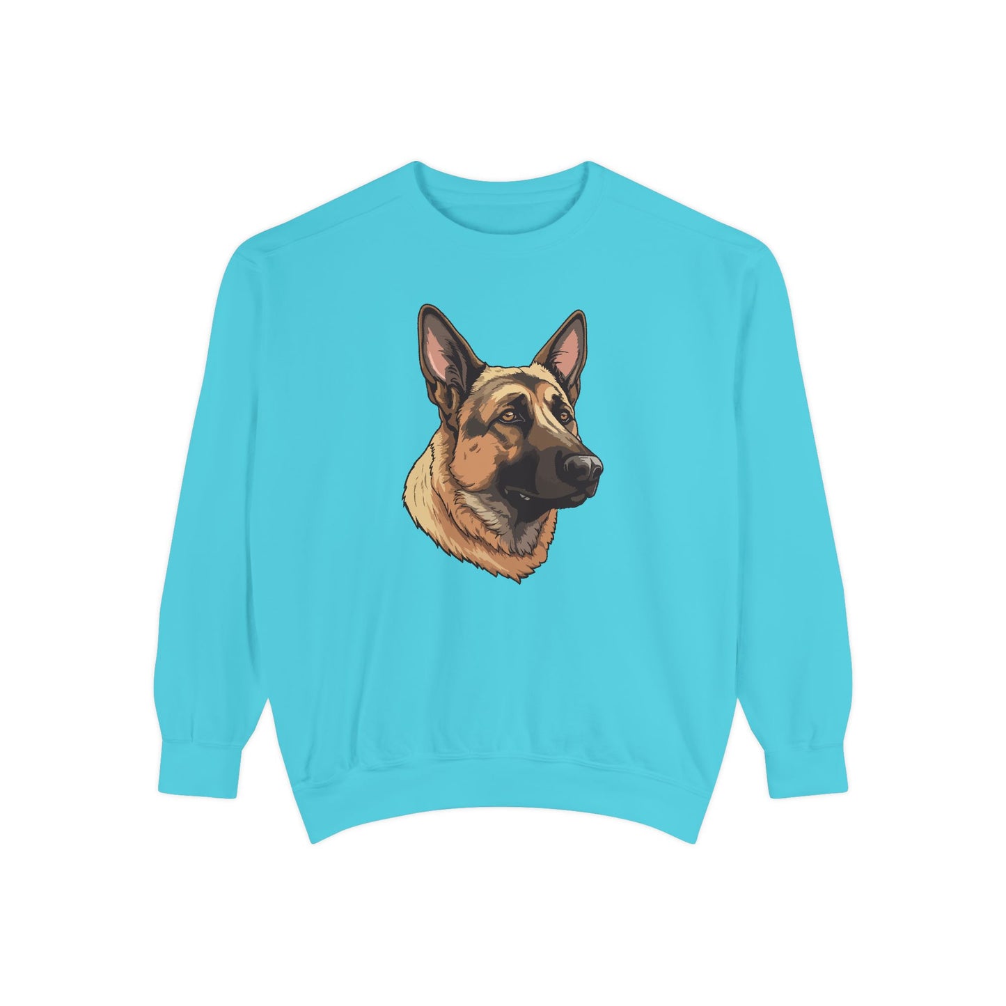 Unisex Dog Lover Sweatshirt With a Close Up Graphic of Serious German Shepherd