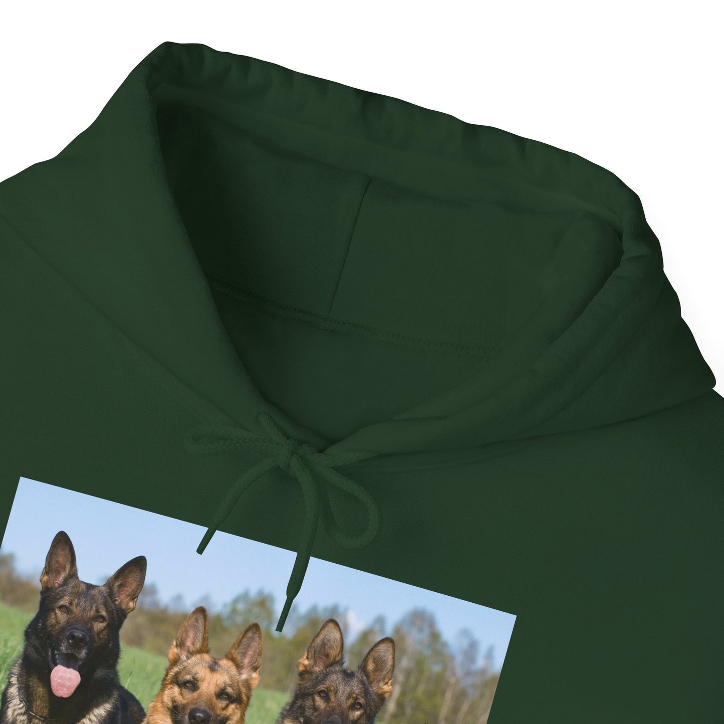 A Dog Lover Hoodie With Three Giant German Shepherds Lying on The Grass Leaving Tongues Out