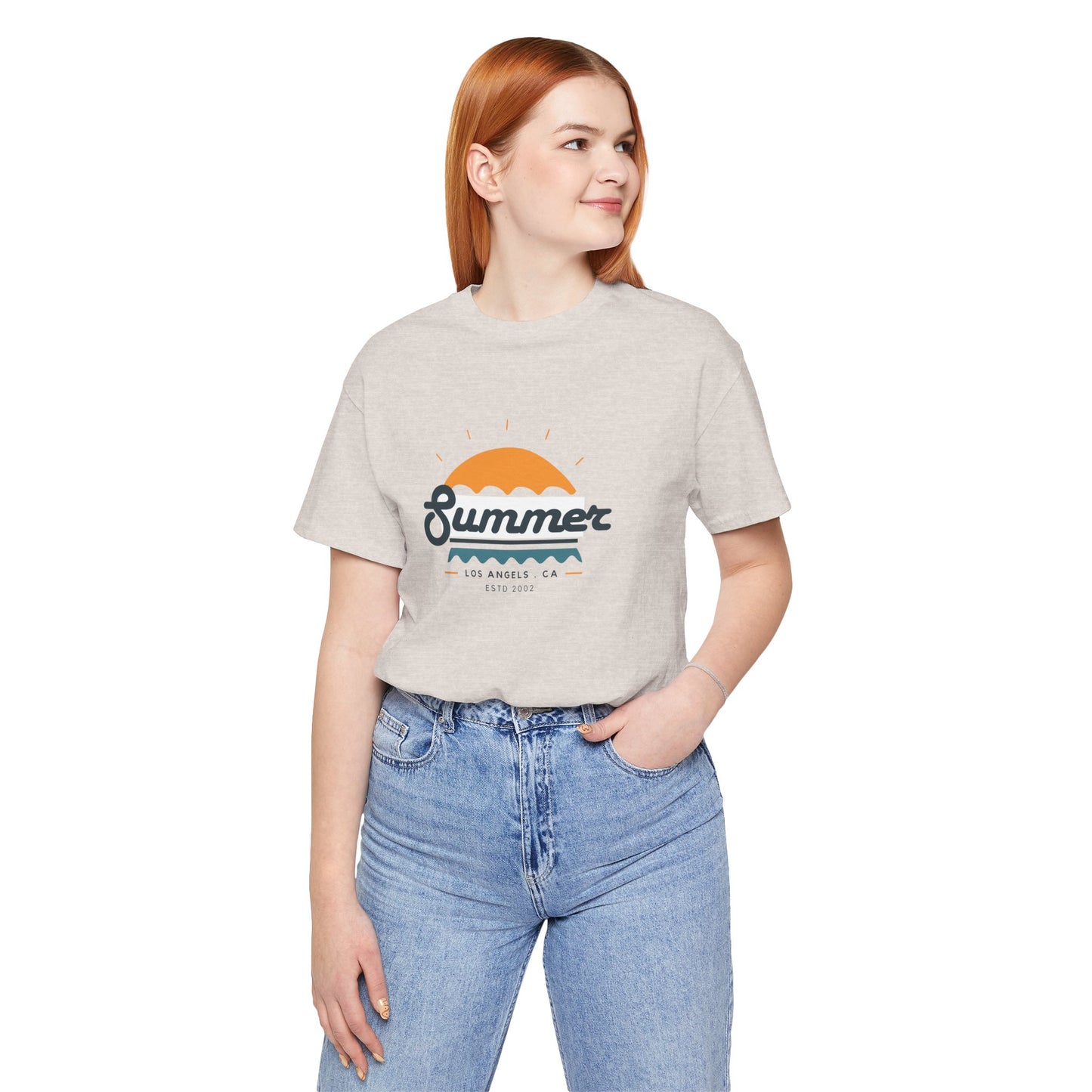 Summer Vibes Unisex Jersey Short Sleeve Tee, Beach Shirt, Casual Summer Wear, Gift for Friends, Coastal Adventure Top, LA Style Tee