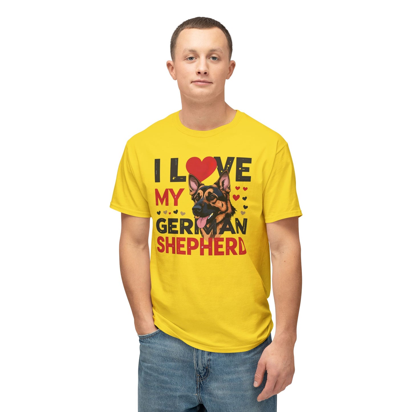I Love My German Shepherd T-Shirt, Cute Dog Lover Gift, Pet Parent Apparel, Dog Adoption Celebration, Canine Lover's Tee