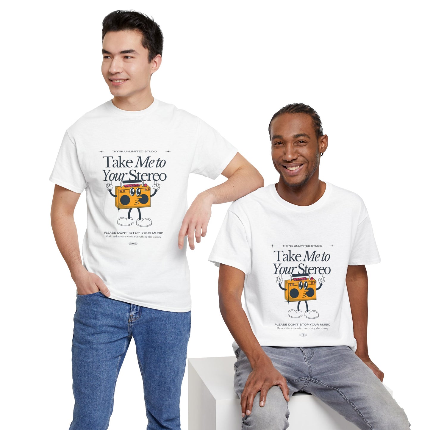 Retro Music Lover Tee - Take Me To Your Stereo, Vintage Style Shirt, Graphic T-Shirt, Unisex Cotton Top, Perfect Gift for Musicians, Summer Outfit