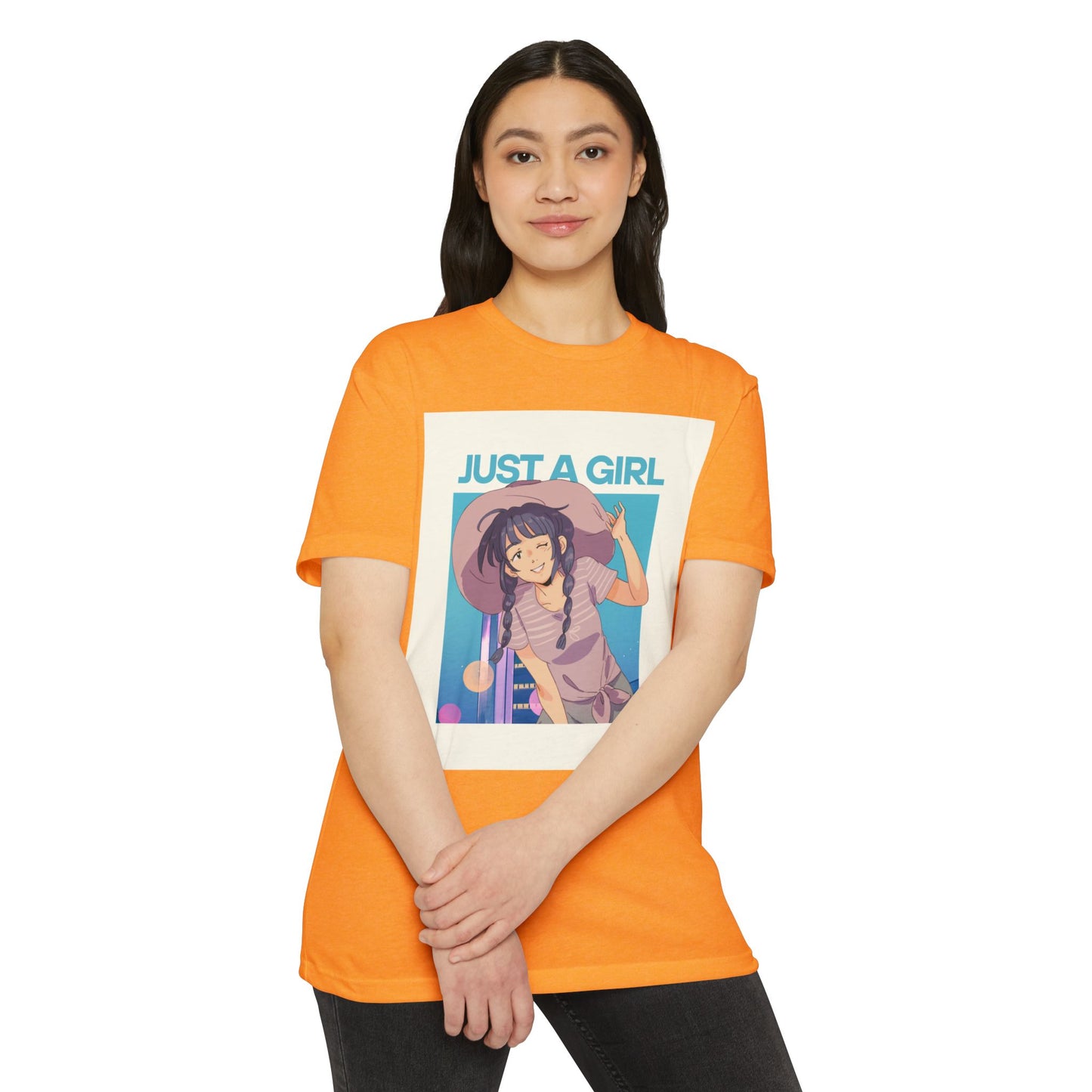 Just A Girl Graphic T-Shirt, Cute Casual Tee for Women, Summer Fashion, Anime Lover Gift, Everyday Wear