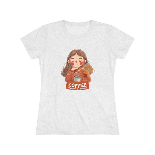 Coffee Lover Women's Triblend Tee, Cozy Coffee T-Shirt, Cute Graphic Tee, Casual Wear, Gift for Coffee Enthusiasts, Birthday Gift