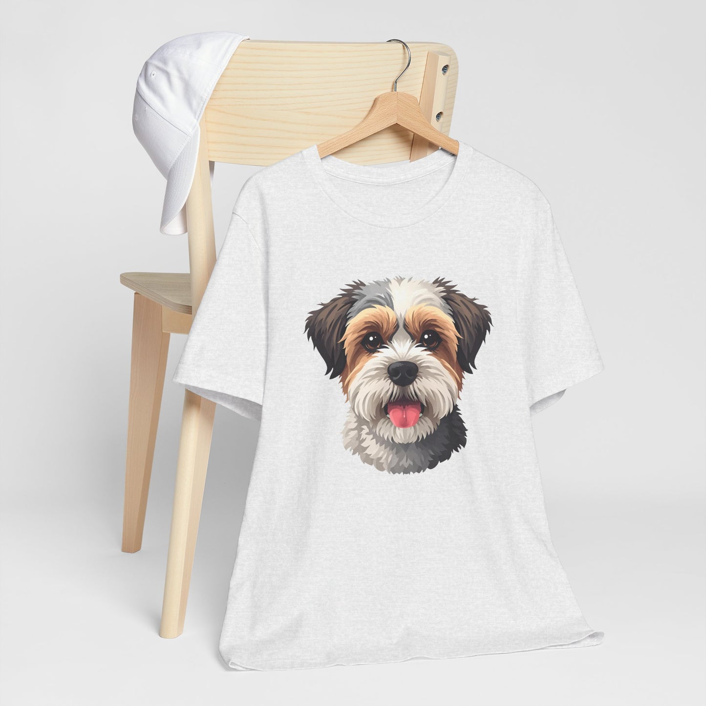 Unisex Dog Lover T-Shirt Featuring a 3D Design of Cute Fluffy Bichon Frise Mix | Gift for Dog Owners