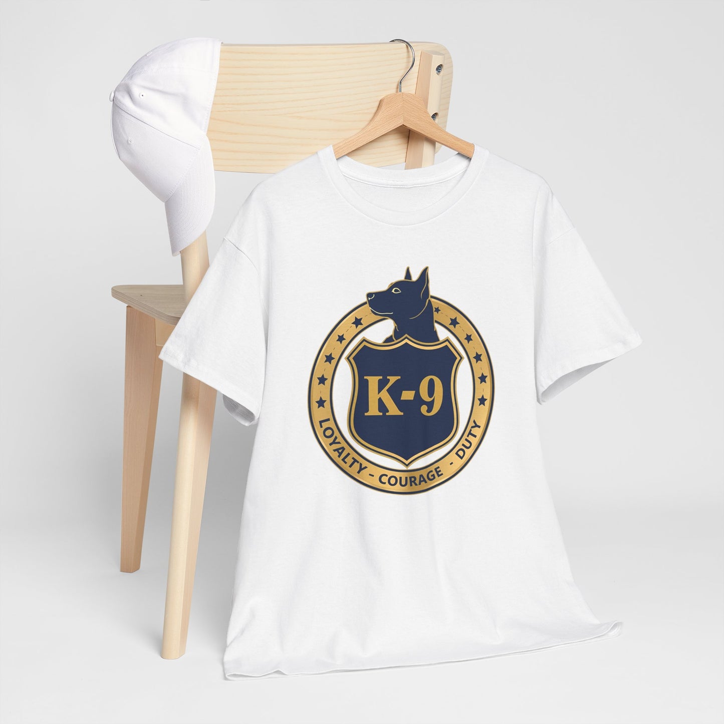 K-9 Police Unisex Heavy Cotton Tee - Loyalty Courage Duty | Dog Lover Gift, Law Enforcement Apparel, Dog Training Shirt