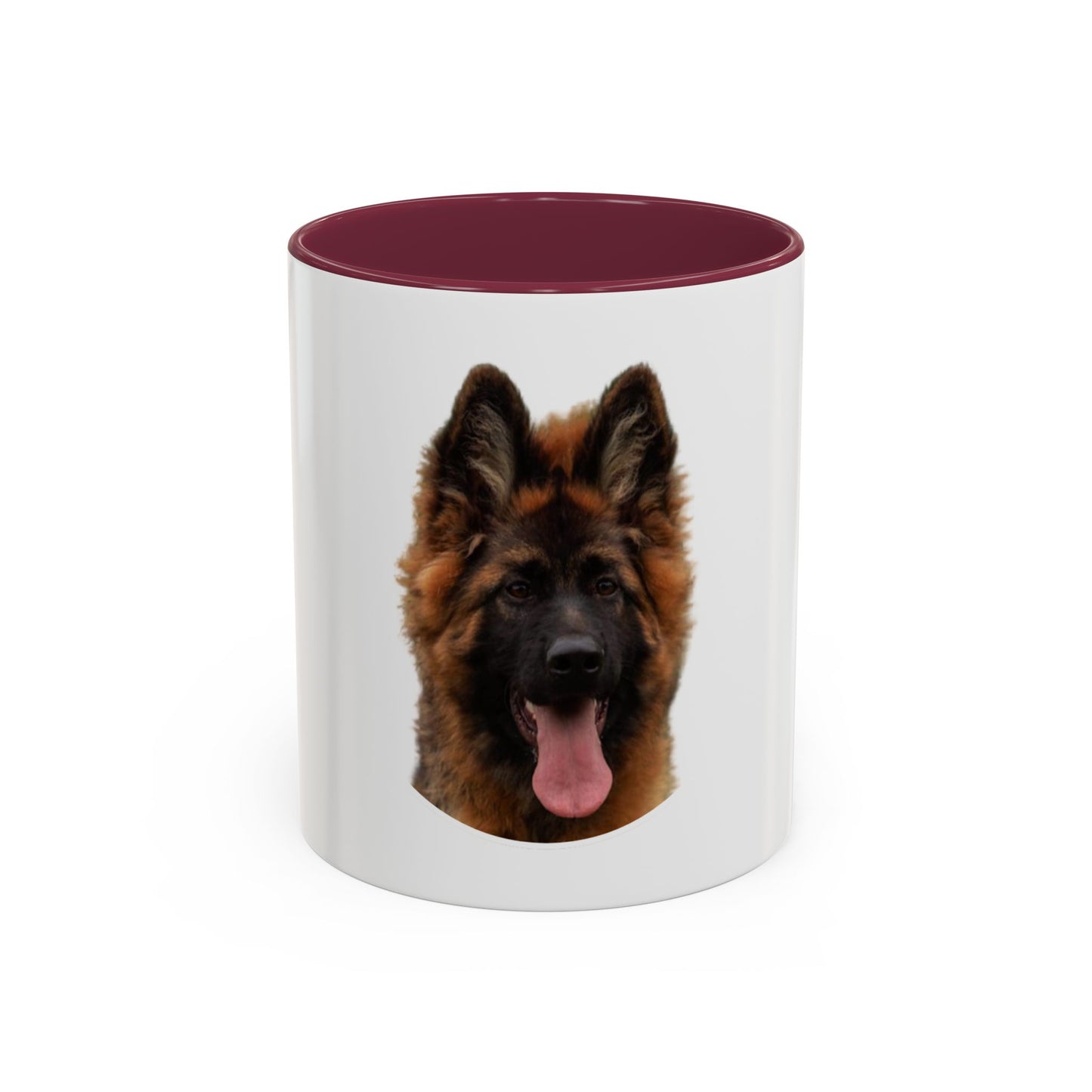 Dog Lover Mug With a Beautiful Long Coat German Shepherd Puppy Leaving Tongue Out
